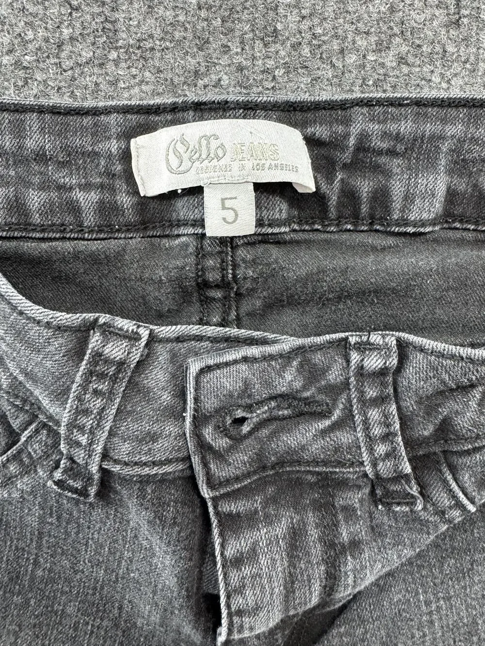 Cello Jeans Skinny Jeans Juniors 5 Gray Charcoal Wash Moto Pleated 25 Inseam